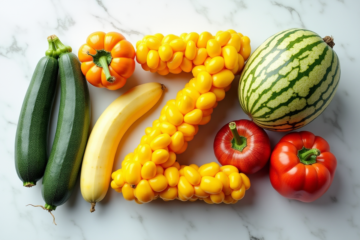 Assortiment coloré de fruits et légumes Z