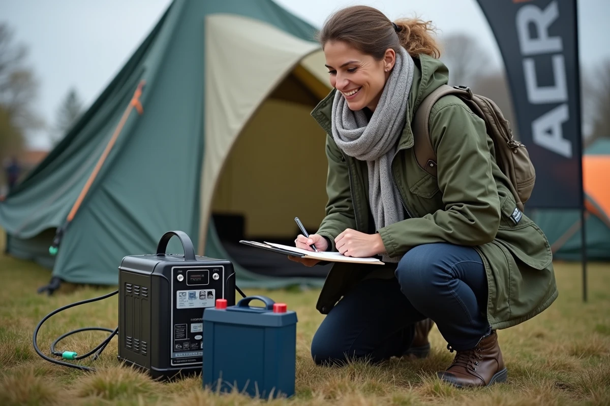 Femme en extérieur prenant des notes près d