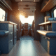 Intérieur moderne d'un Peugeot Expert van lumineux