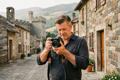 Photographe professionnel dans un village pittoresque de l'Ain, illustrant le meilleur de la photographie locale