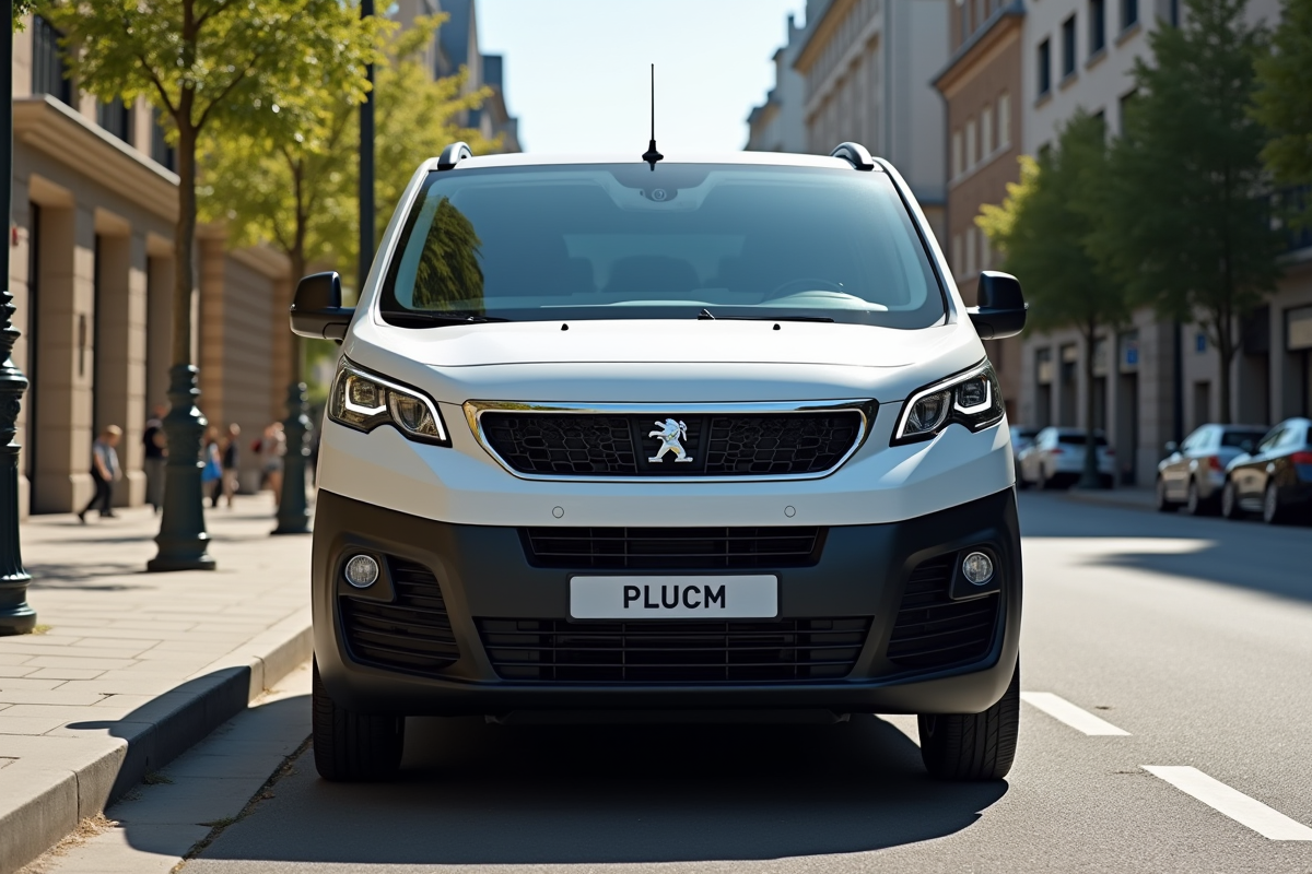 Voiture Peugeot Rifter 2024 en ville en plein jour