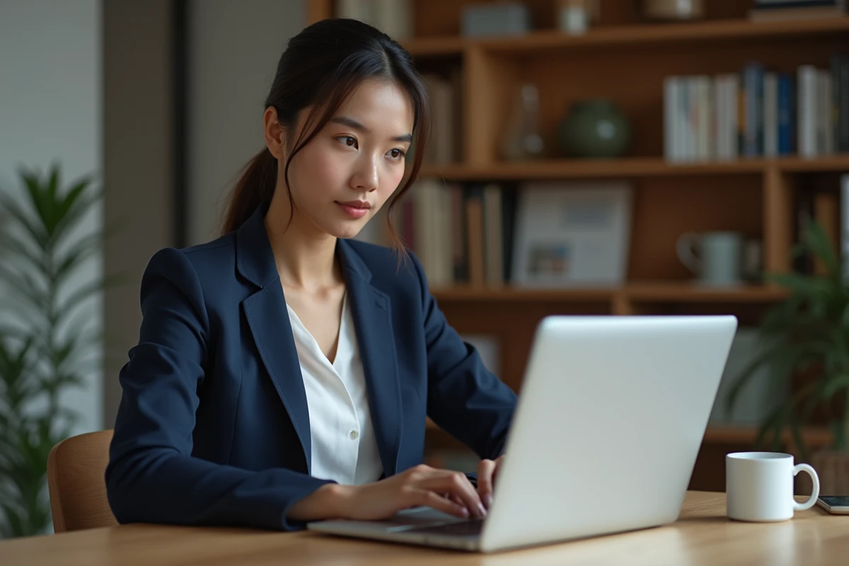Femme recherchant l'opérateur associé à un numéro 06 72 sur son ordinateur portable